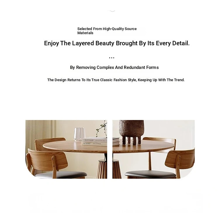 Stylish Round Solid Wood Dining Table with Unique Pedestal Base - Perfect for Modern Spaces hzmzw-3154