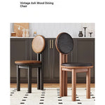 Modern Ash Wood Dining Chair with Faux Leather Seat - Stylish & Comfortable Design hzmzw-3155