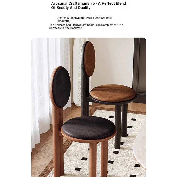 Modern Ash Wood Dining Chair with Faux Leather Seat - Stylish & Comfortable Design hzmzw-3155