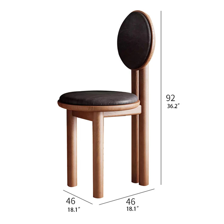 Modern Ash Wood Dining Chair with Faux Leather Seat - Stylish & Comfortable Design hzmzw-3155