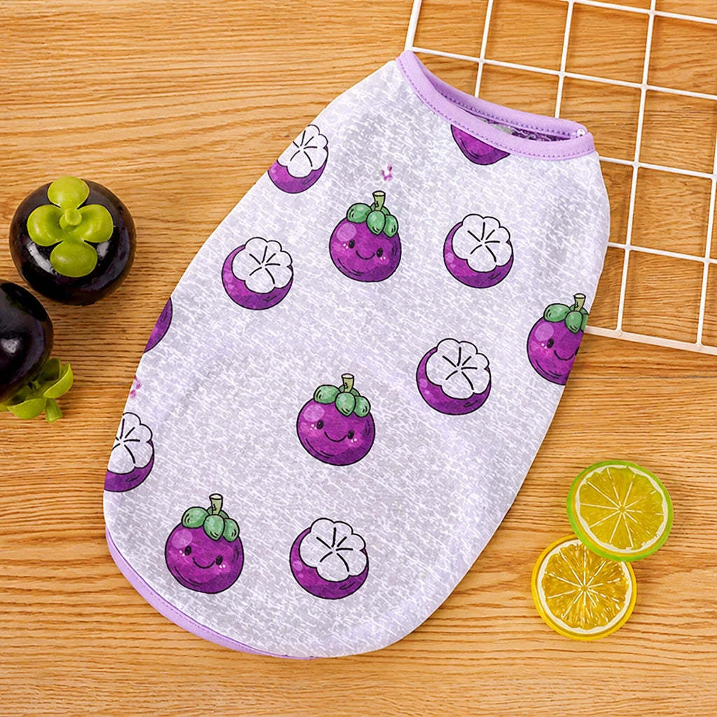 Pet Vest for Dogs and Cats – Cartoon Fruit Print Polyester Apparel