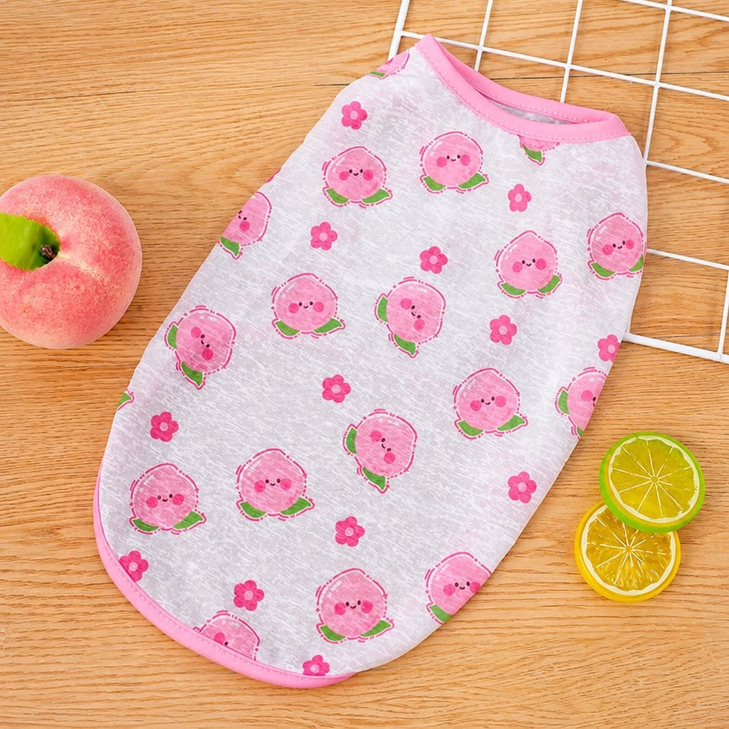 Pet Vest for Dogs and Cats – Cartoon Fruit Print Polyester Apparel