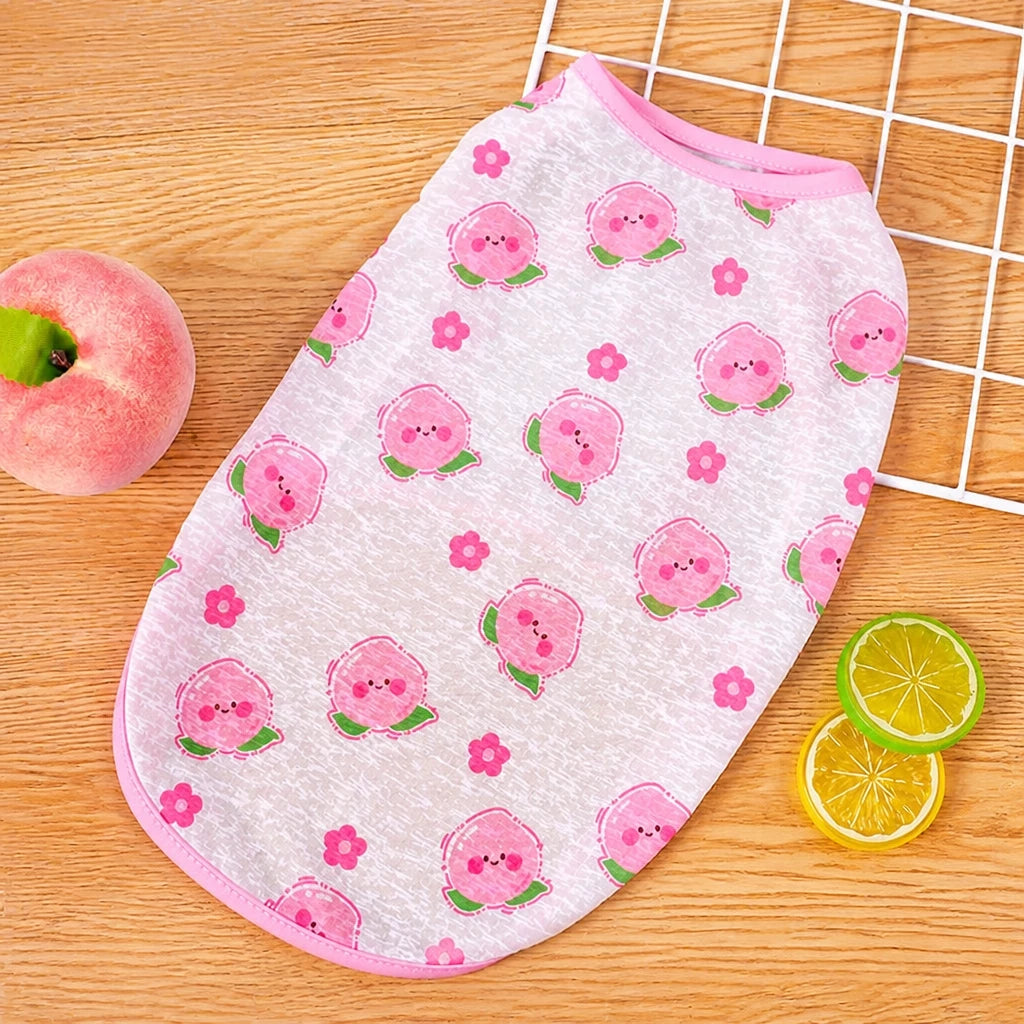 Pet Vest for Dogs and Cats – Cartoon Fruit Print Polyester Apparel