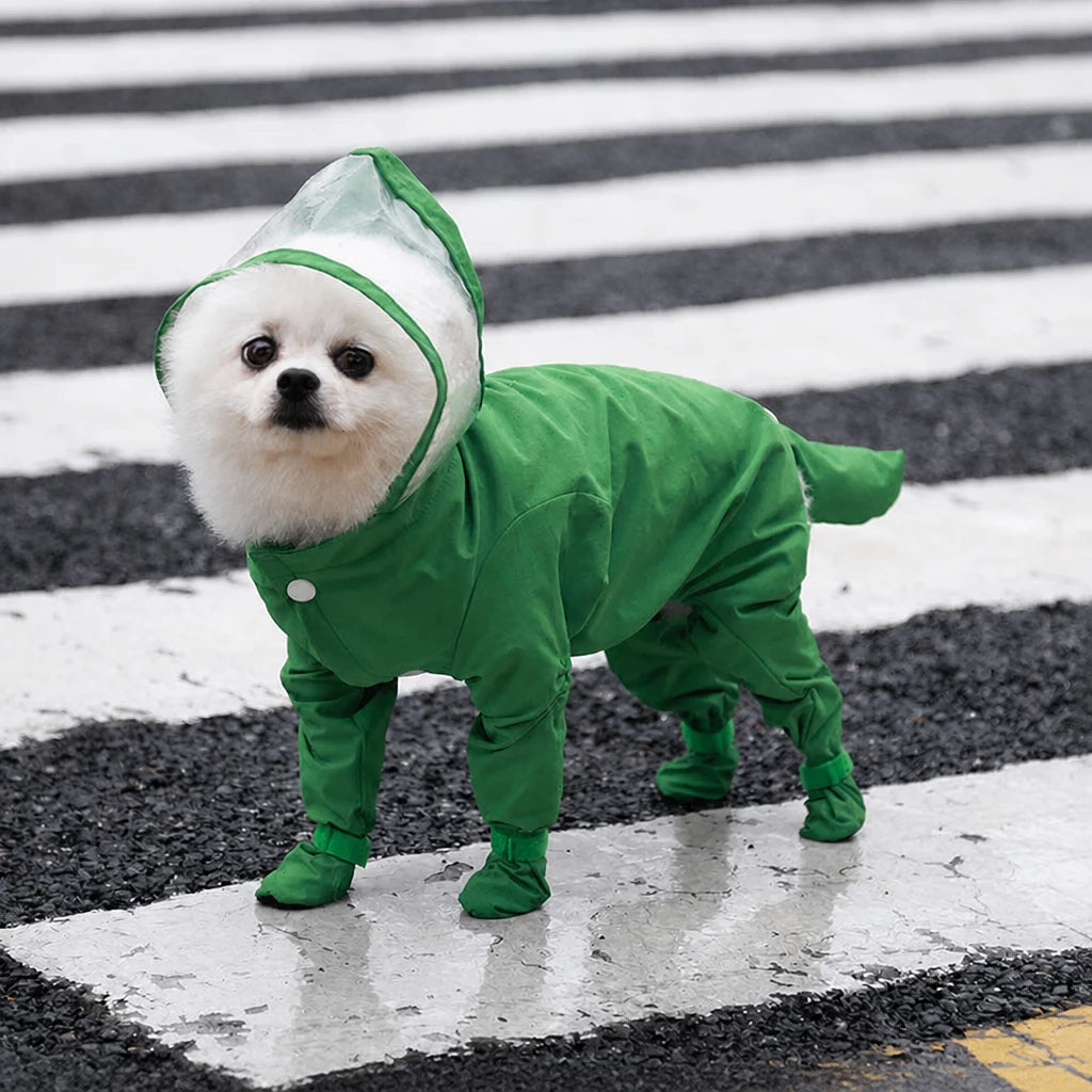 Waterproof Four-Leg Raincoat for Small Dogs