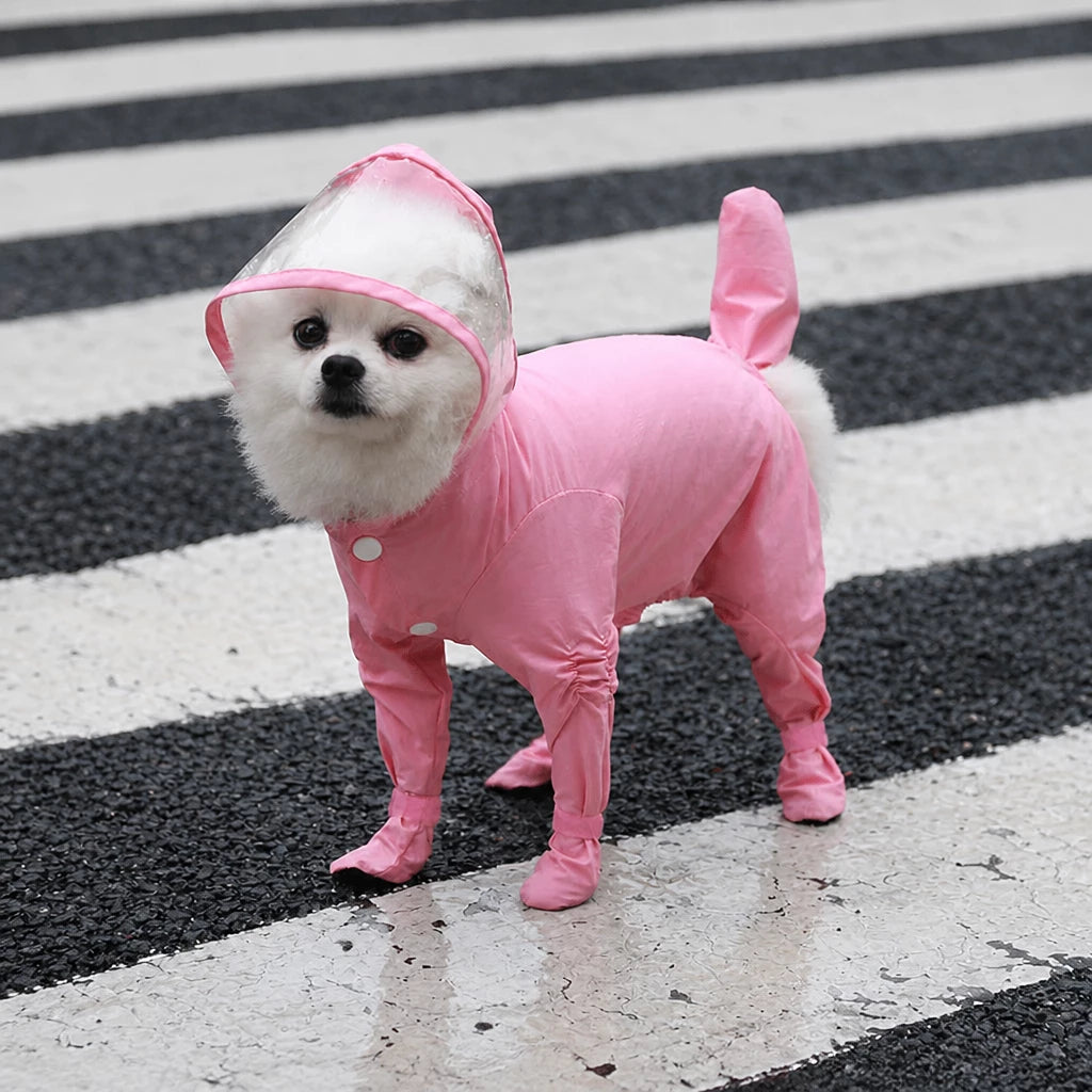 Waterproof Four-Leg Raincoat for Small Dogs