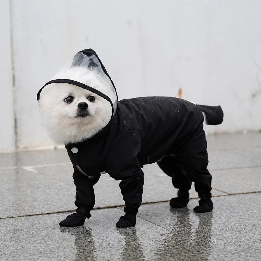 Waterproof Four-Leg Raincoat for Small Dogs