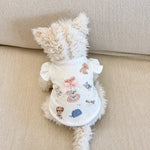Printed Bow Flutter-Sleeve Pet Shirt for Small Dogs