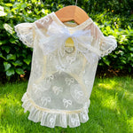 Lightweight Mesh Bow Pet Shirt for Dogs and Cats