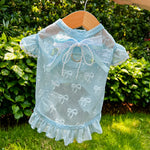 Lightweight Mesh Bow Pet Shirt for Dogs and Cats