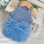Blue Striped Mesh Dress for Cats and Dogs