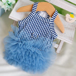 Blue Striped Mesh Dress for Cats and Dogs