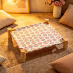 Elevated Cat & Small Pet Bed with Solid Wood Frame