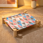 Elevated Cat & Small Pet Bed with Solid Wood Frame