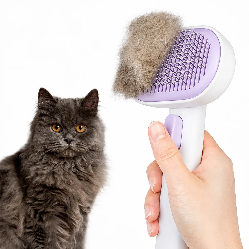 Aumuca 2-in-1 Dog & Cat Grooming Brush and Dematting Comb