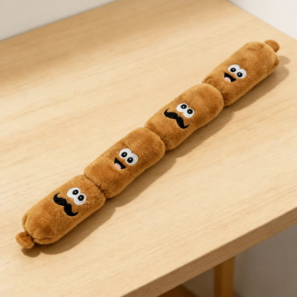 4-Section Squeaky Sausage Dog Toy