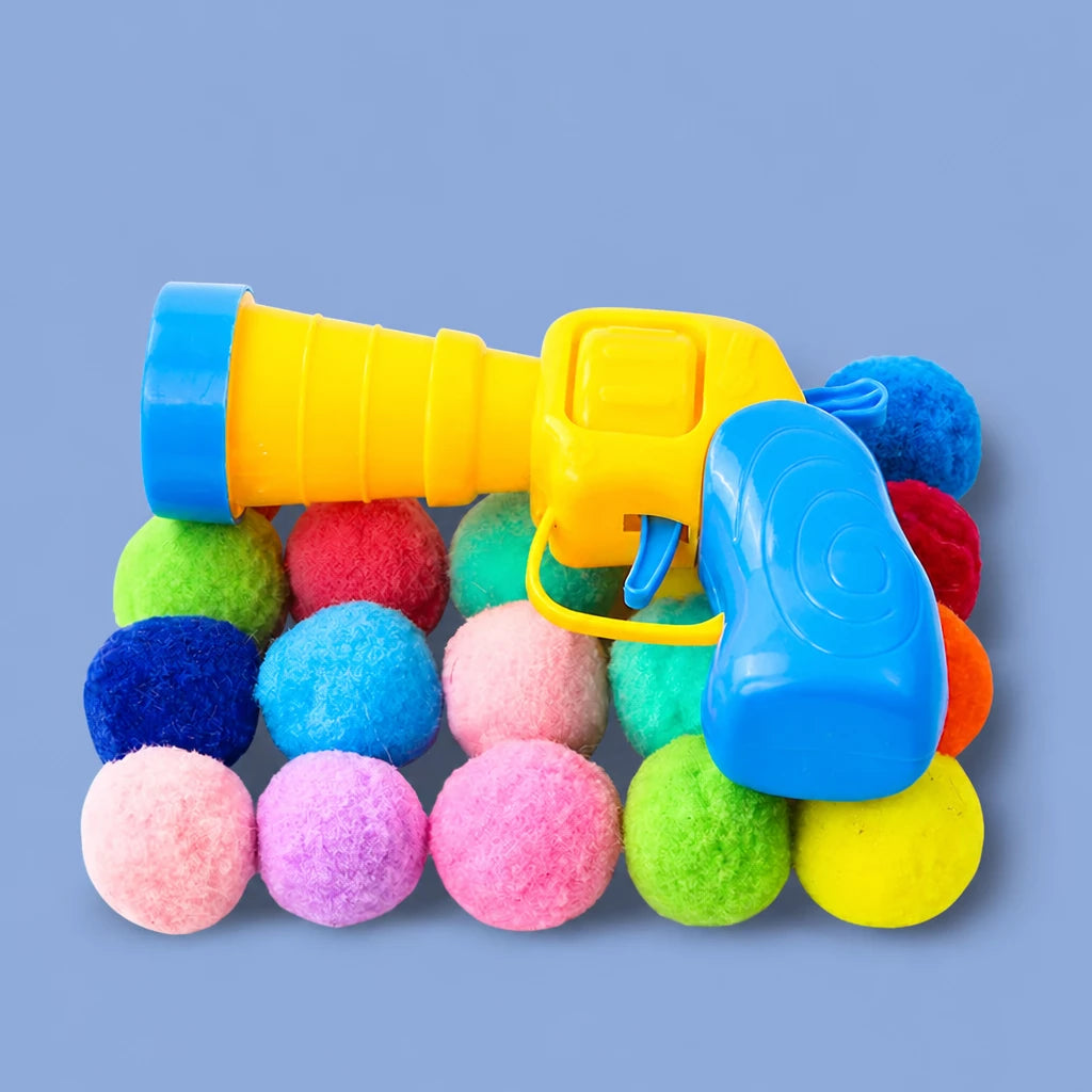Cat Toy Ball Launcher Set with Plush and EVA Balls