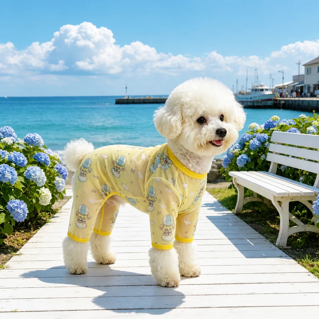 Four-Leg Dog Shirt with Cartoon Print