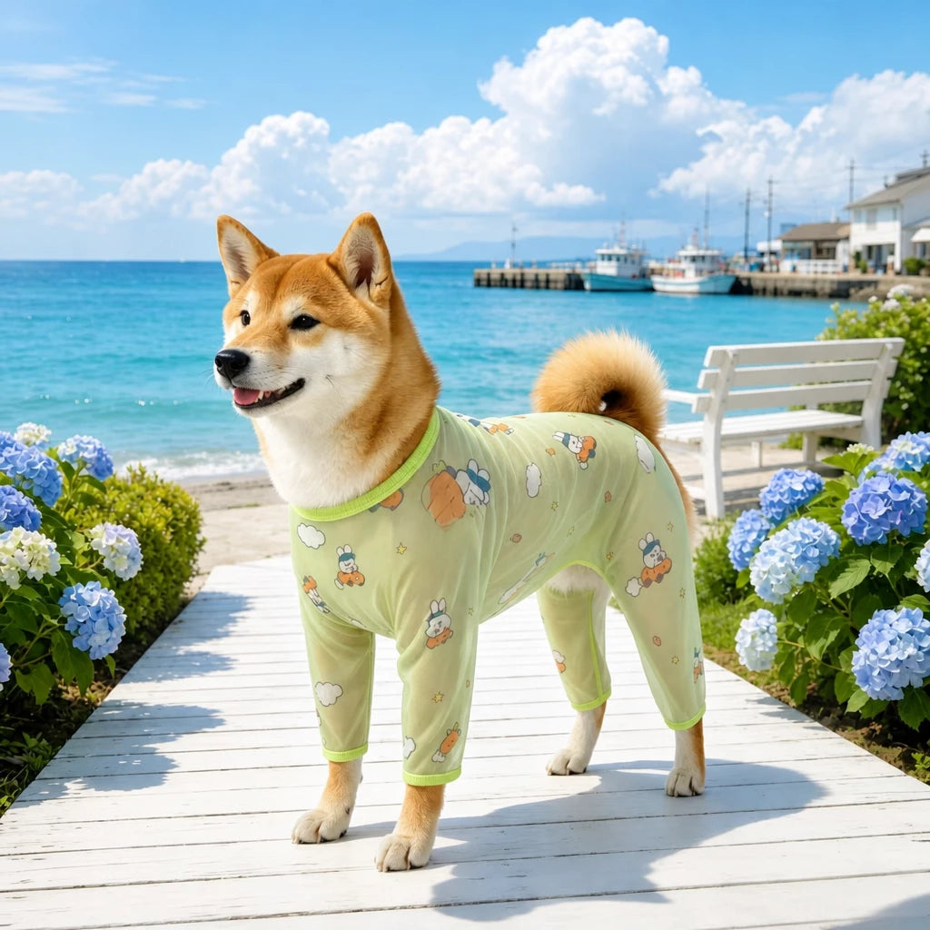 Four-Leg Dog Shirt with Cartoon Print