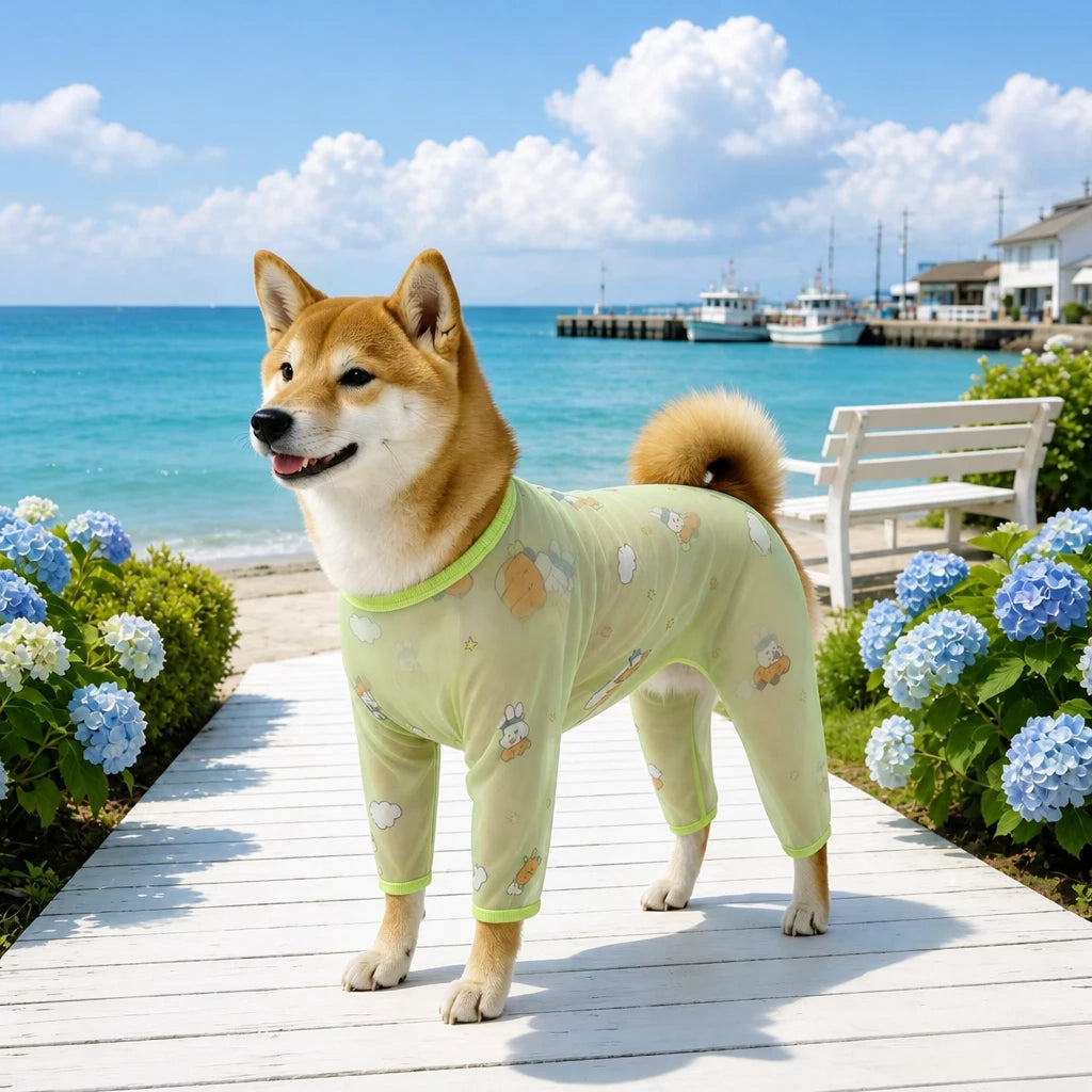Four-Leg Dog Shirt with Cartoon Print