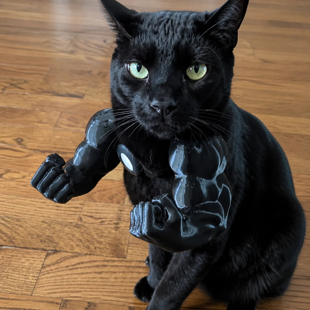 3D-Printed Muscular Arm Pet Neck Accessory
