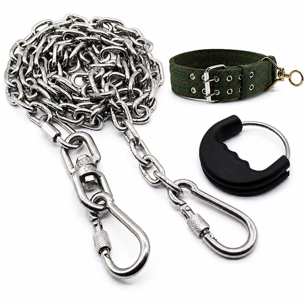 304 Stainless Steel Chain Dog Leash, Collar & Handle Set