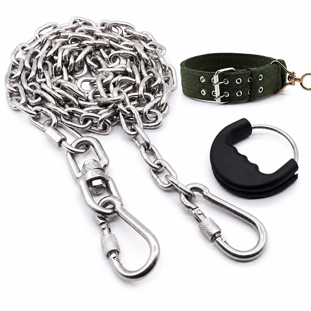 304 Stainless Steel Chain Dog Leash, Collar & Handle Set