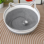 Enclosed Cat Bed with Scratching Pad and Removable Cushion