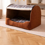 Enclosed Dog Bed with House-Style Design