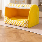 Enclosed Dog Bed with House-Style Design