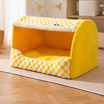 Enclosed Dog Bed with House-Style Design