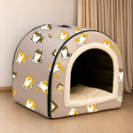 Waterproof Semi-Enclosed Dog & Cat Bed with Removable, Washable Design
