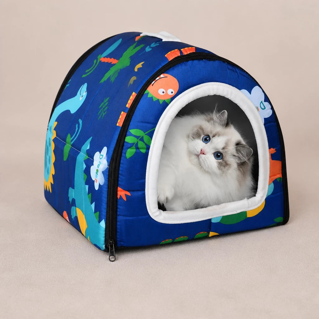 Waterproof Semi-Enclosed Dog & Cat Bed with Removable, Washable Design