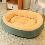 Dog & Cat Bed with Cushioned Base — All-Season & Winter Styles