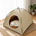 Semi-Enclosed Tent Bed for Cats and Small Dogs
