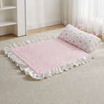 Cotton-Linen Pet Mat with Bunny-Ear Pillow for Cats and Dogs