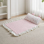 Cotton-Linen Pet Mat with Bunny-Ear Pillow for Cats and Dogs
