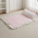 Cotton-Linen Pet Mat with Bunny-Ear Pillow for Cats and Dogs