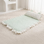 Cotton-Linen Pet Mat with Bunny-Ear Pillow for Cats and Dogs