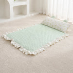 Cotton-Linen Pet Mat with Bunny-Ear Pillow for Cats and Dogs