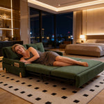 Stylish Solid Wood Corduroy Sofa in Elegant Green - Perfect for Modern Living Rooms fdh-3110(副本)