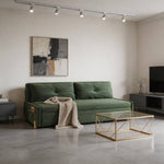 Stylish Solid Wood Corduroy Sofa in Elegant Green - Perfect for Modern Living Rooms fdh-3110(副本)