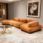 Understated Luxury Italian Minimalist Solid Wood Curved Sofa for Living Room kjmx-0209-50