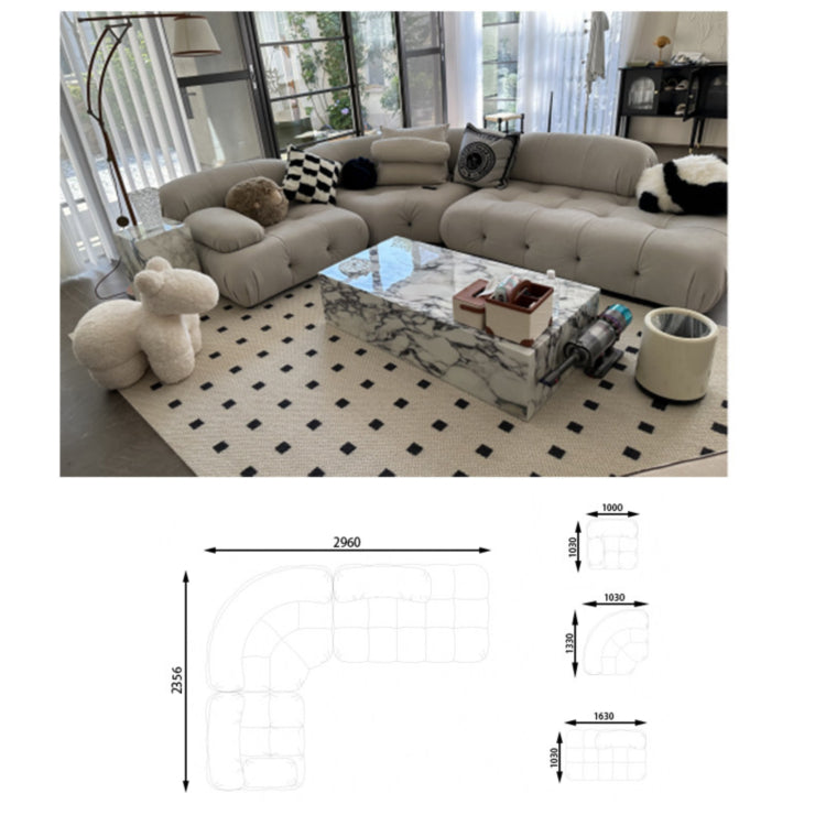 Italian Minimalist Modular Sectional Sofa, Large Multi-Directional Configurable Couch la-0209-54