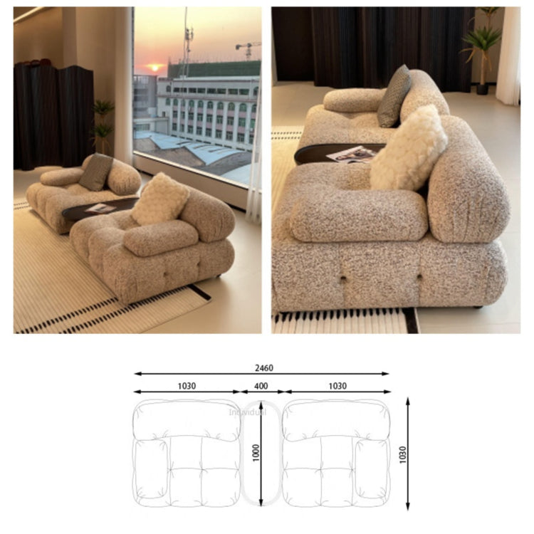 Italian Minimalist Modular Sectional Sofa, Large Multi-Directional Configurable Couch la-0209-54
