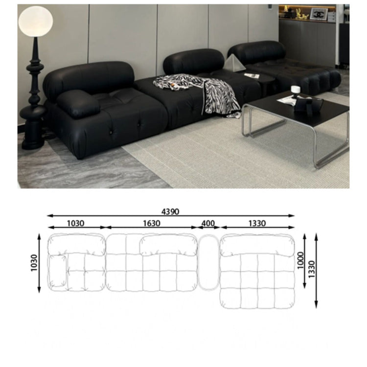 Italian Minimalist Modular Sectional Sofa, Large Multi-Directional Configurable Couch la-0209-54