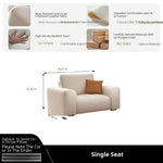 Modern Minimalist Cream Cotton-Linen Fabric Sofa, Straight-Line 3-Seater for Living Room lm-0207-49
