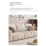 Modern Minimalist Cream Cotton-Linen Fabric Sofa, Straight-Line 3-Seater for Living Room lm-0207-49
