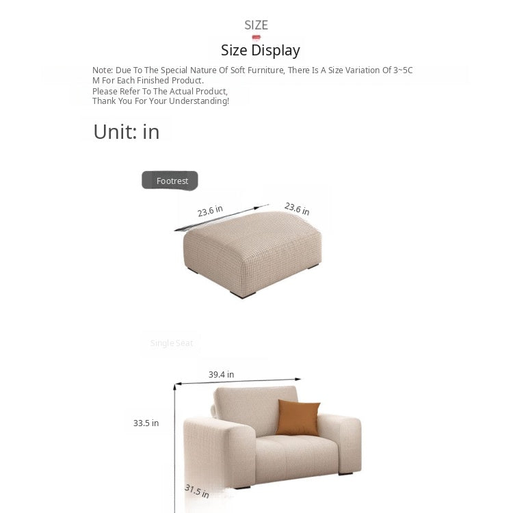 Modern Minimalist Cream Cotton-Linen Fabric Sofa, Straight-Line 3-Seater for Living Room lm-0207-49
