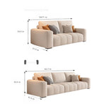 Modern Minimalist Cream Cotton-Linen Fabric Sofa, Straight-Line 3-Seater for Living Room lm-0207-49