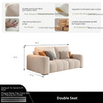 Modern Minimalist Cream Cotton-Linen Fabric Sofa, Straight-Line 3-Seater for Living Room lm-0207-49